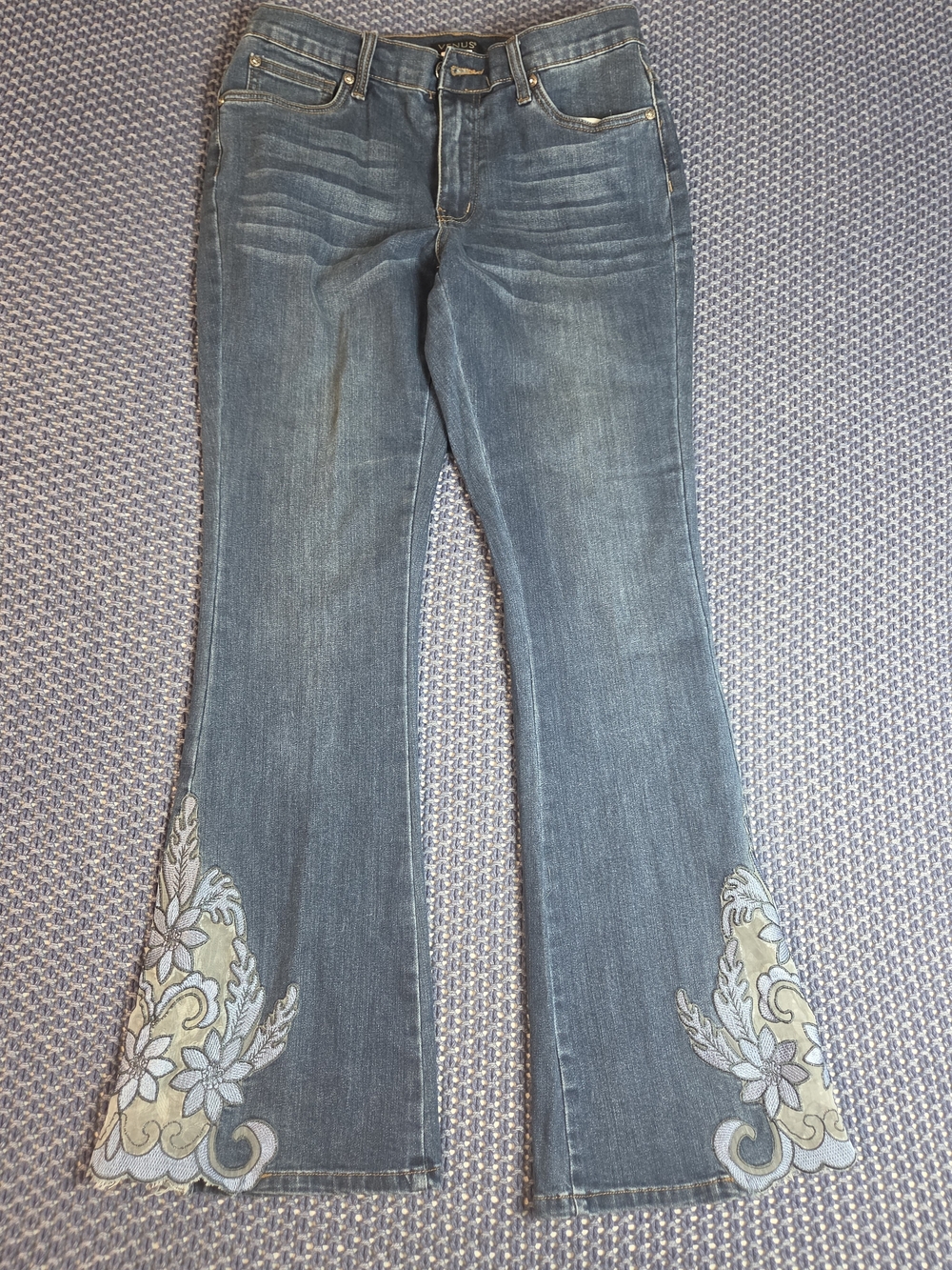 Embroidered Bootcut/Flare Y2K-infused, whimsical cottagecore and bohemian #0344
